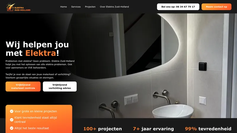 Website van Elektra Zuid-Holland