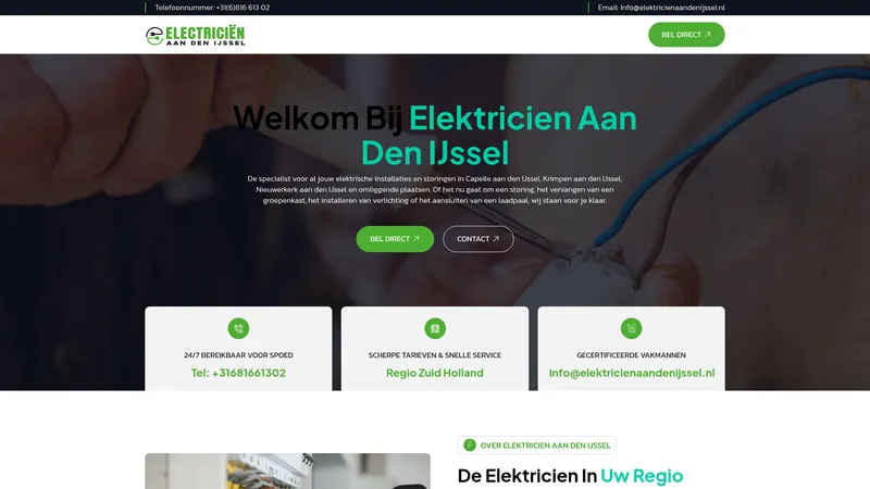 Website van Elektricien aan den ijssel