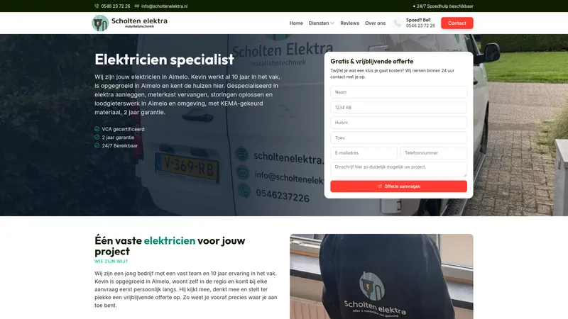 Website van Elektricien | Scholten Elektra