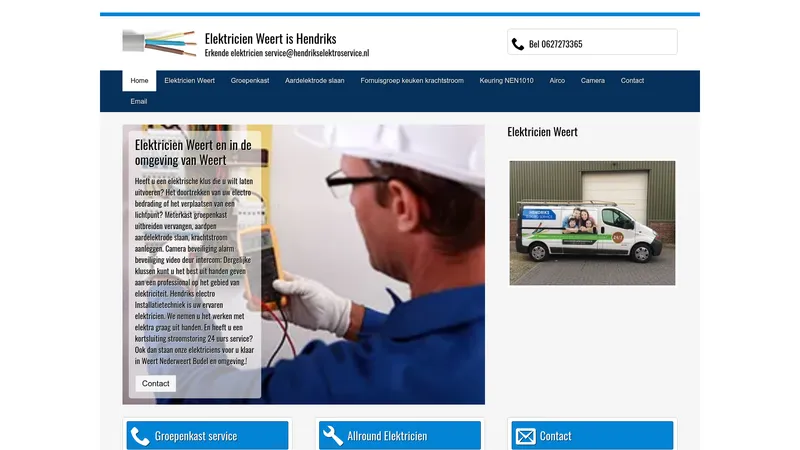 Website van Elektricien Weert Roermond Groepenkast Aarding Renovatie