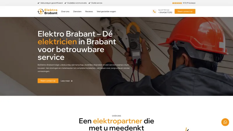 Website van Elektro Brabant