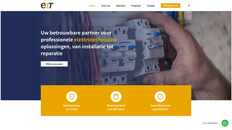 Website van Elektro Installatietechniek Theunissen