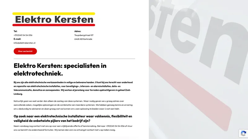 Website van Elektro Kersten