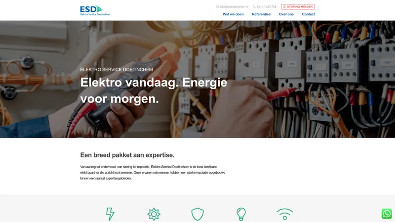 Website van Elektro Service Doetinchem BV
