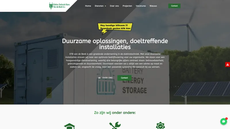 Website van Elektro Technisch Buro Van de Beek B.V.