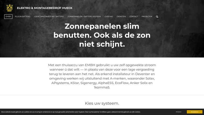 Website van Elektrotechniek Hueck (EMBH)