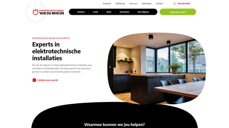 Website van Elektrotechnisch Bureau Van de Mheen