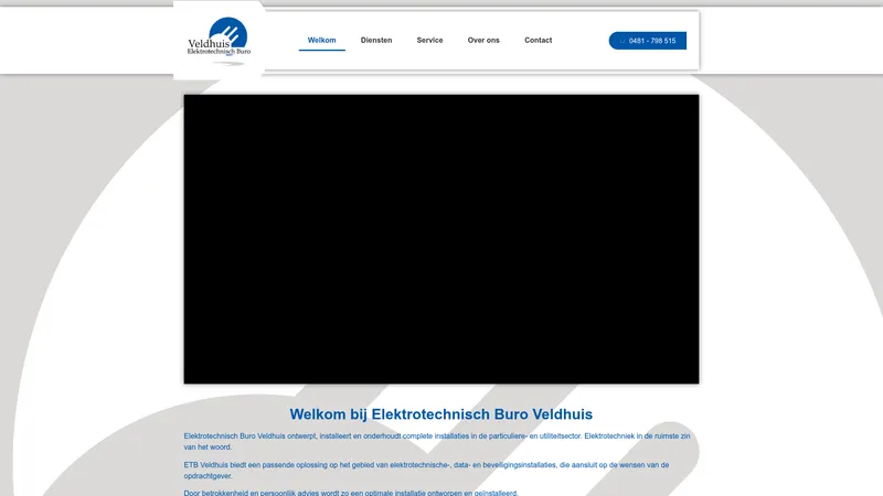 Website van Elektrotechnisch Buro Veldhuis