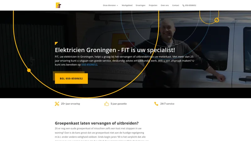 Website van Elektrotechnisch Installatiebedrijf F.I.T. - Groningen