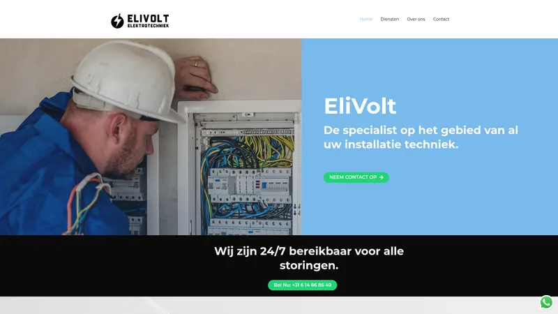 Website van Eli Volt Elektrotechniek