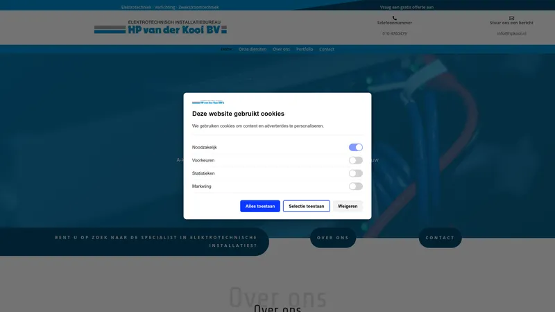 Website van ETIB H P van der Kooi BV