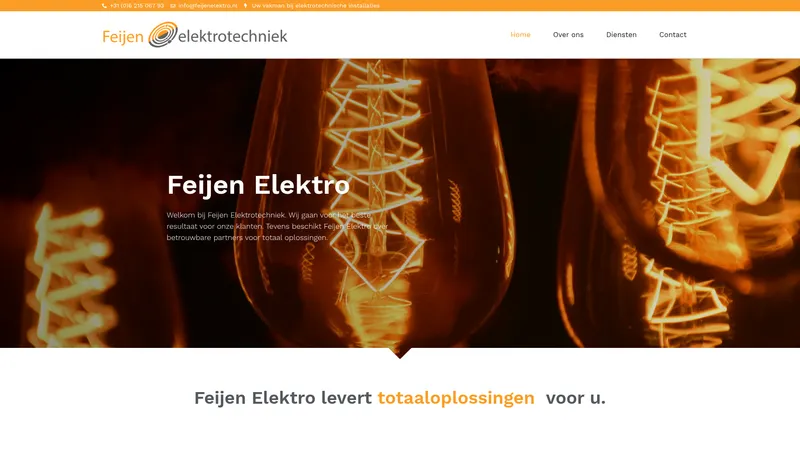 Website van Feijen Elektrotechniek