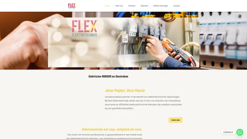 Website van Flex Elektrotechniek
