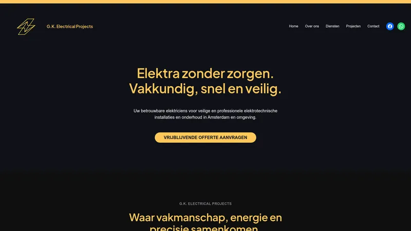Website van G.K. Electrical Projects