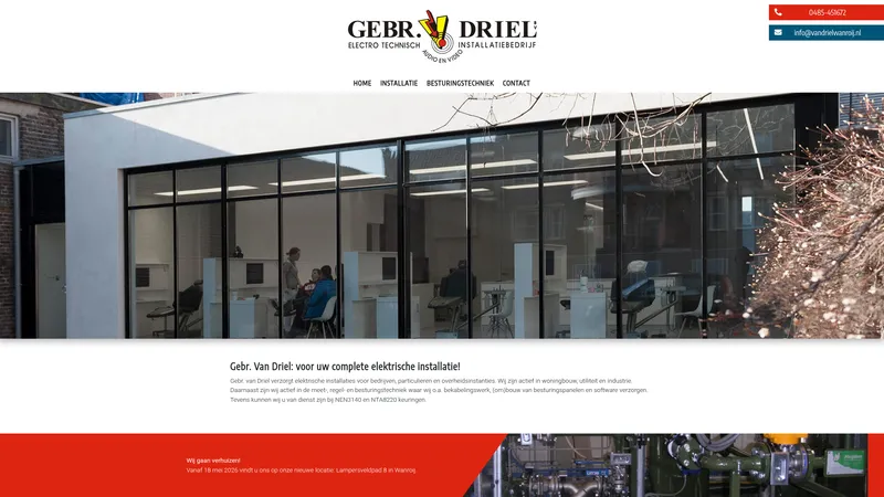 Website van Gebroeders van Driel B.V.