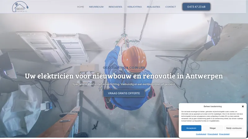 Website van Gejo Elektro & Co