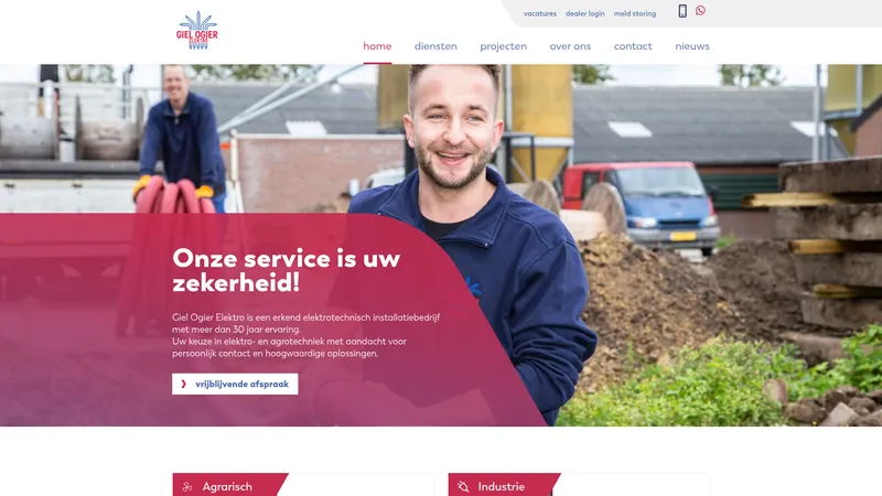 Website van Giel Ogier Elektro BV