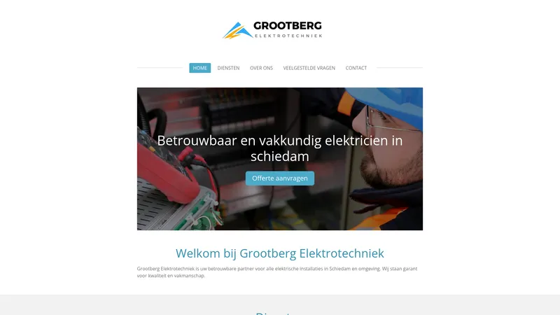 Website van Grootberg Elektrotechniek