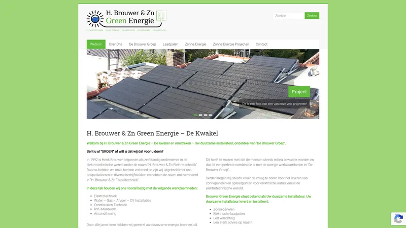 Website van H. Brouwer & Zn Green Energie