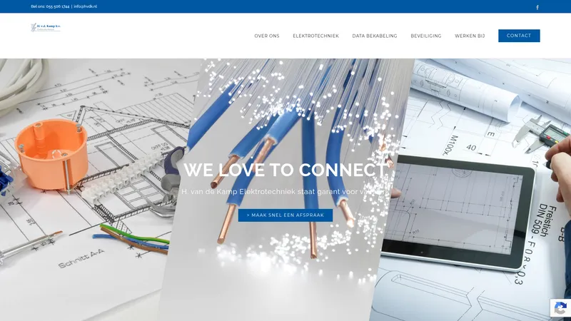 Website van H. van de Kamp, Elektrotechnischbedrijf B.V.