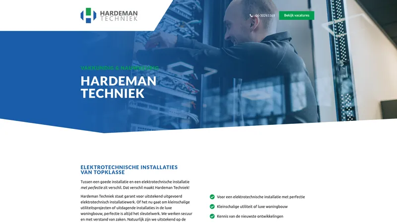 Website van Hardeman Techniek B.V.
