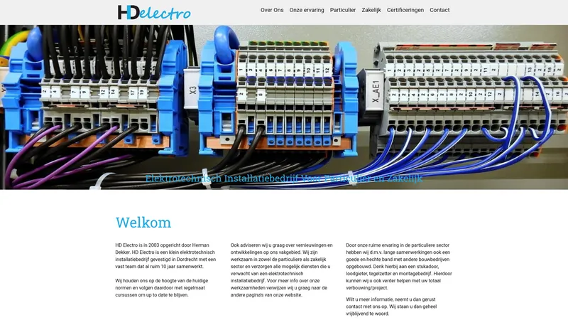 Website van HD Electro