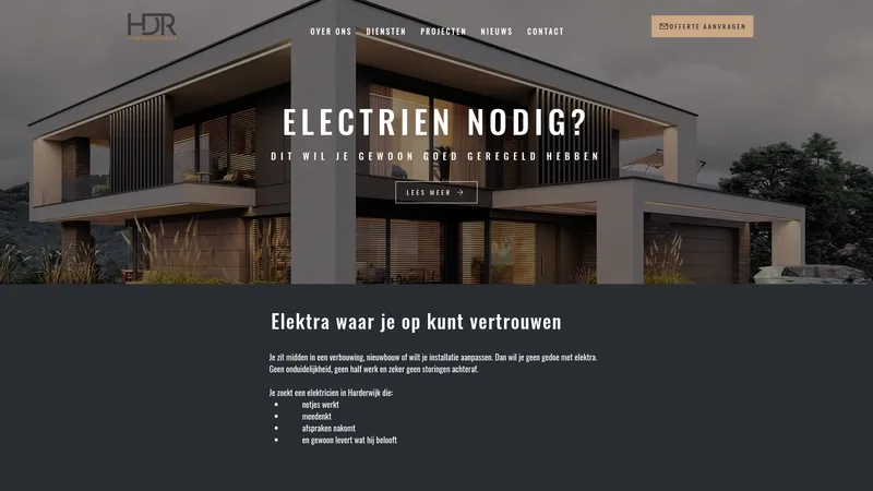 Website van HDR Elektrotechniek B.V.
