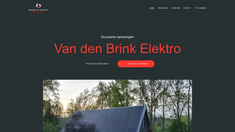 Website van Heimen van den Brink Elektrotechniek BV