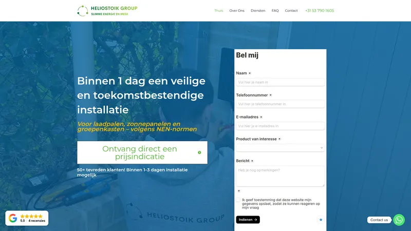 Website van Heliostoik Elektra