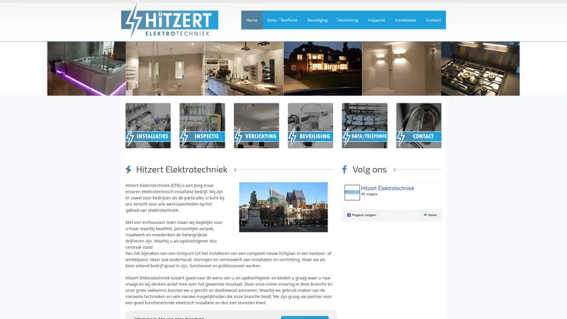 Website van Hitzert Elektrotechniek