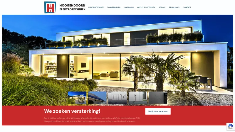 Website van Hoogendoorn Elektrotechniek B.V.