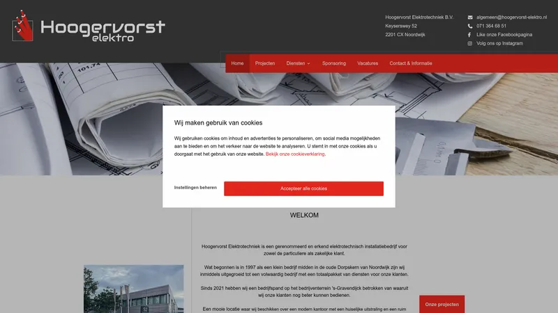 Website van Hoogervorst Elektrotechniek B.V.
