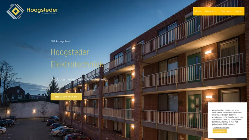 Website van Hoogsteder Elektrotechniek