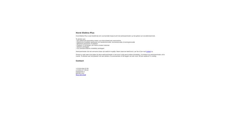 Website van Horst Elektra-Plus