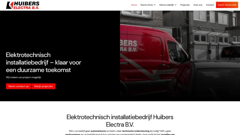 Website van Huibers Electra BV
