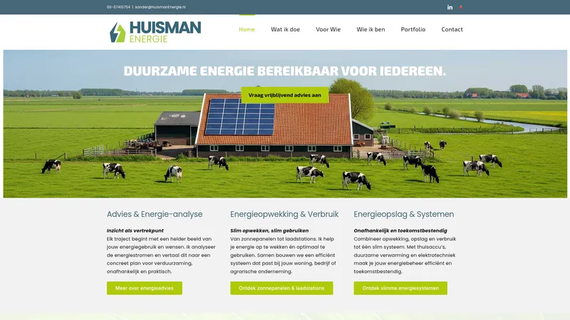 Website van Huisman Energie