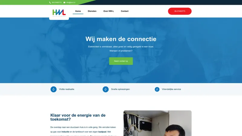 Website van HW-L installatie technieken