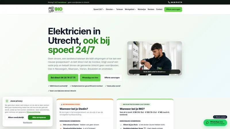 Website van INO Techniek en Installatie