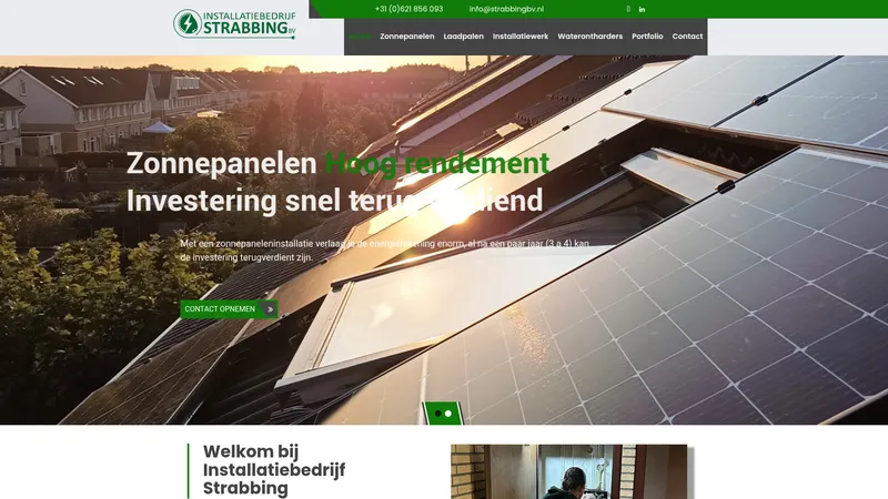 Website van Installatiebedrijf Strabbing BV