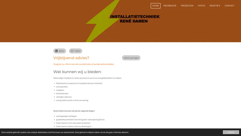 Website van Installatietechniek Rene Damen