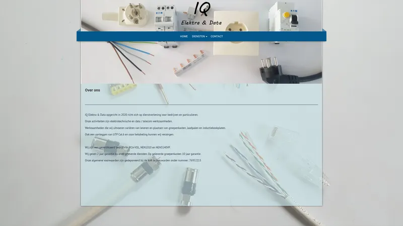 Website van Iq Elektra & Data