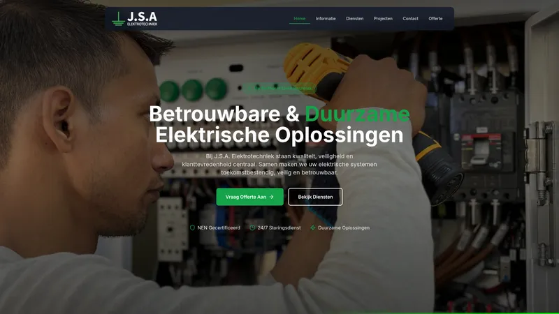 Website van J.S.A. Elektrotechniek