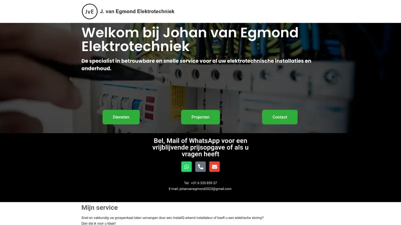 Website van J van Egmond elektrotechniek