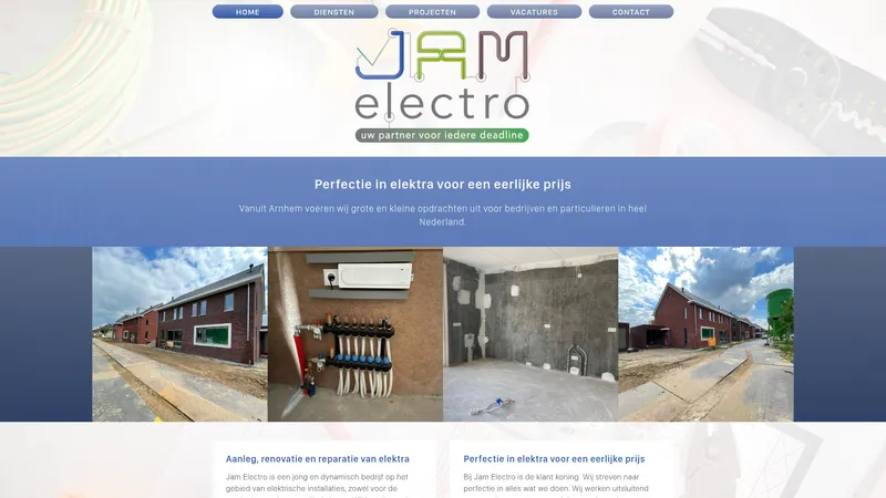 Website van JAM Electro