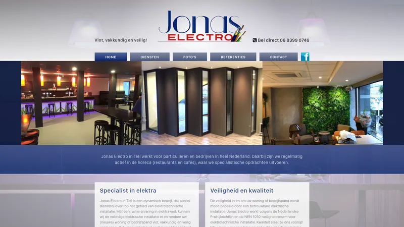 Website van Jonas Electro