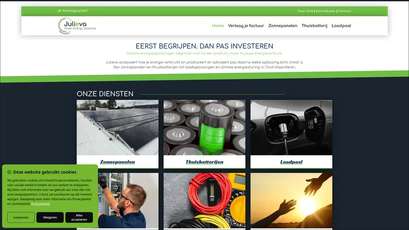 Website van Julieva - Green Energy Solutions