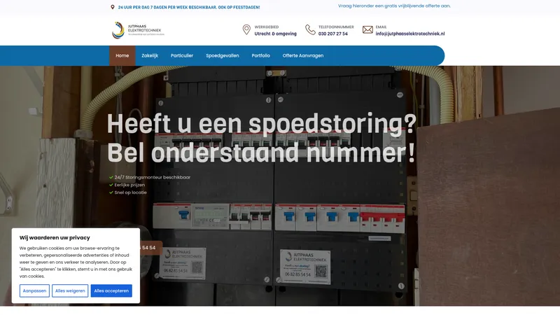 Website van Jutphaas Elektrotechniek