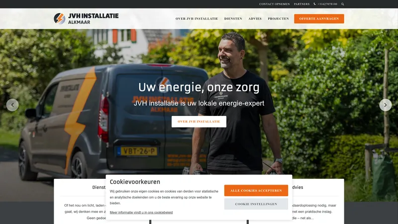 Website van JVH Installatie