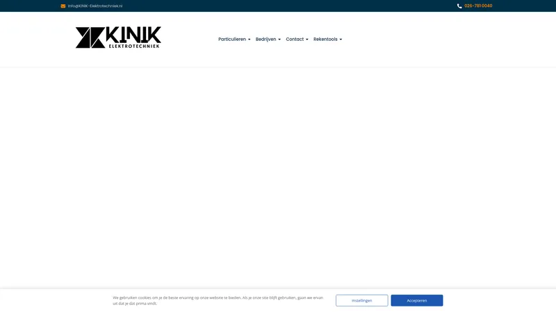 Website van KINIK Elektrotechniek