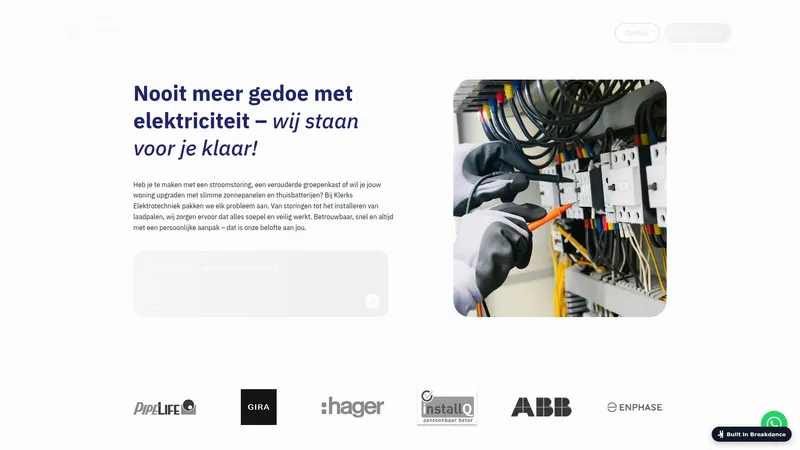Website van Klerks Elektrotechniek